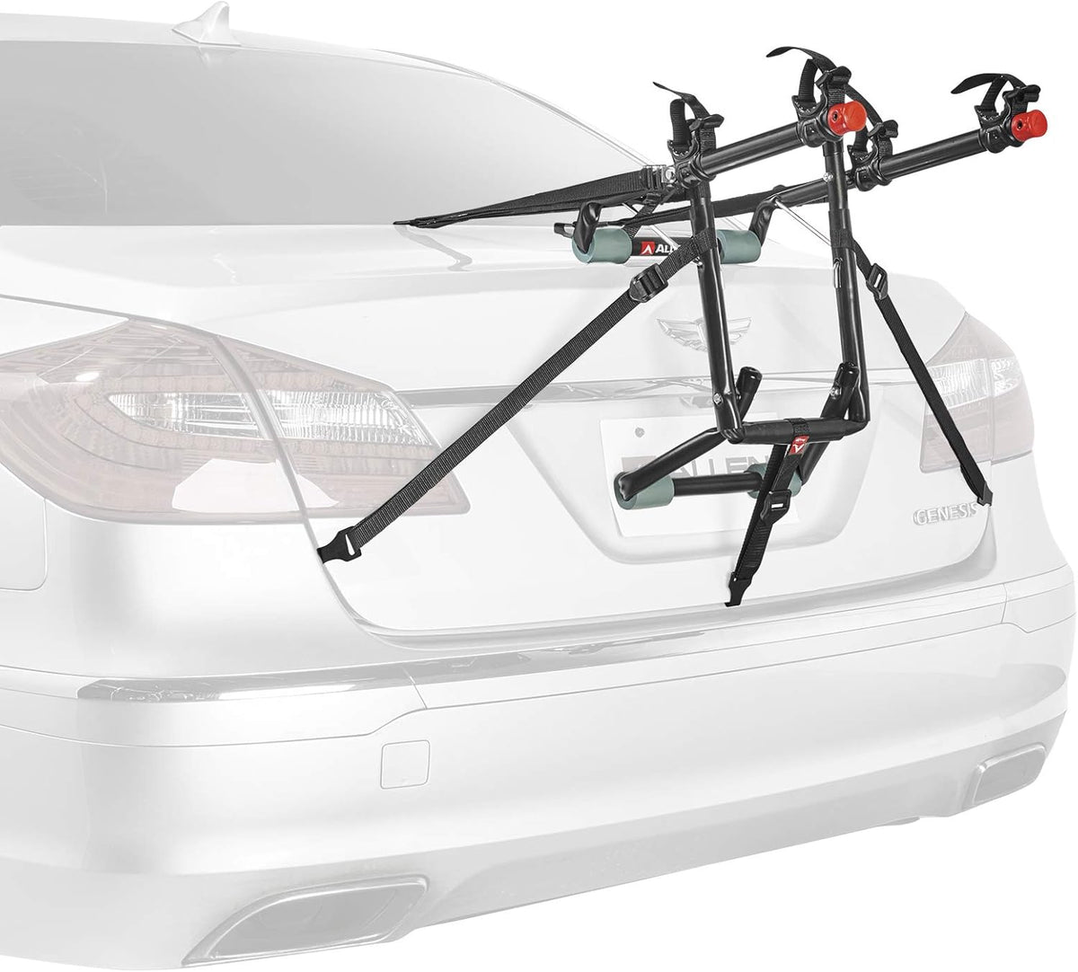 Allen Sports Deluxe 2-bike trunk mount rack strap view Canada
