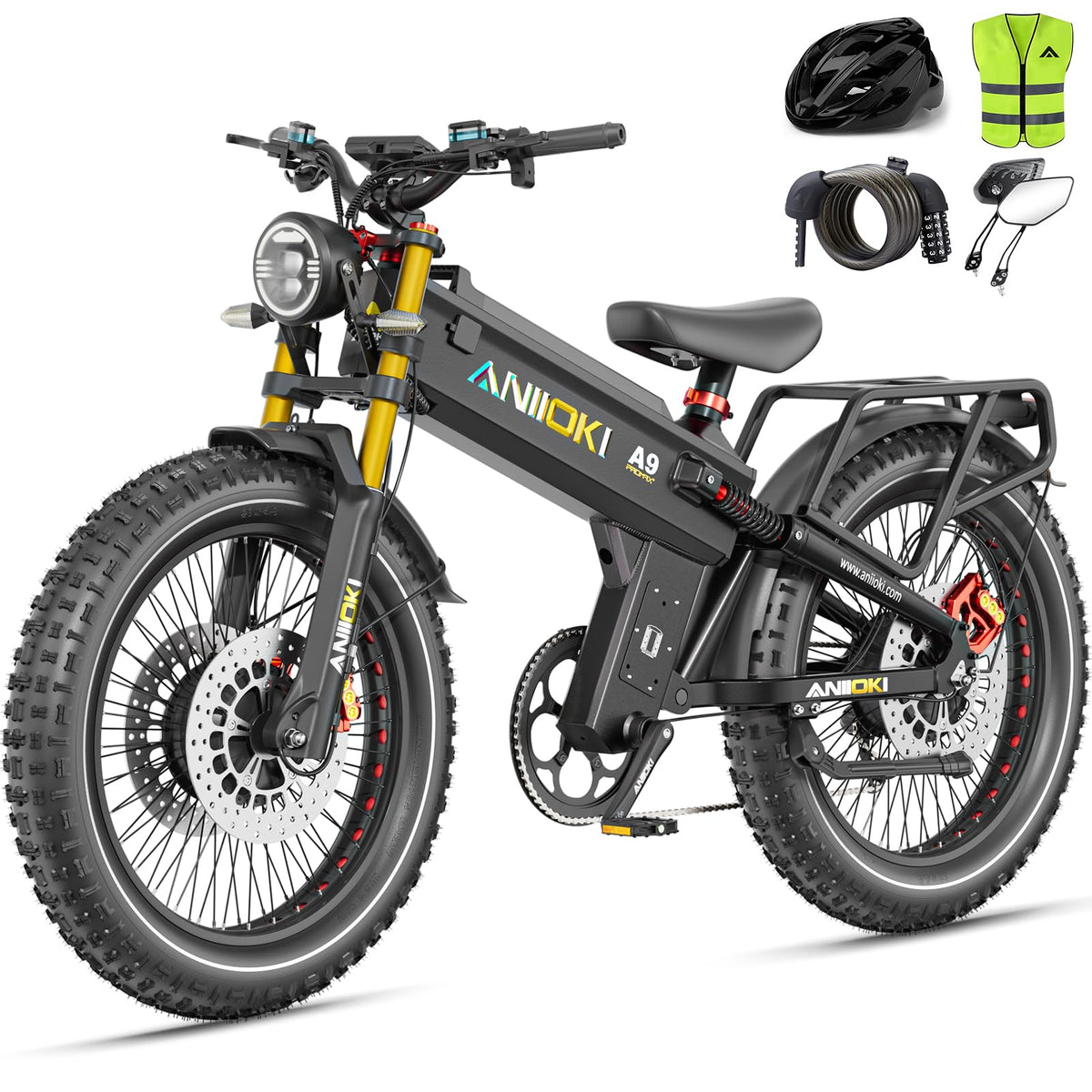 Aniioki A9 Pro Max electric bike alternate black view