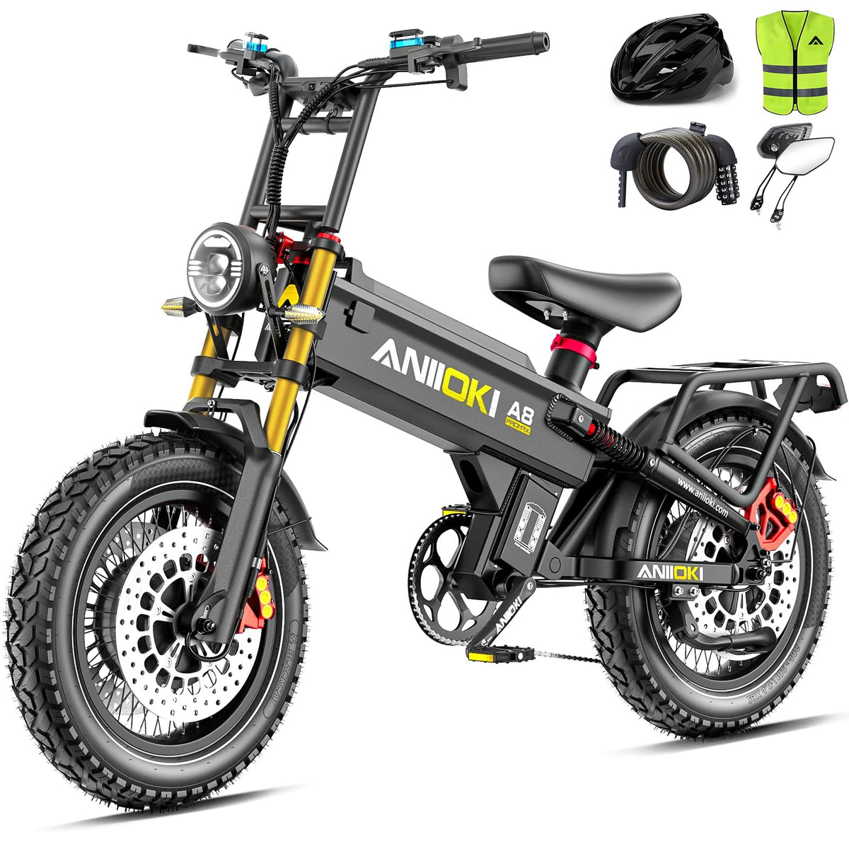 ANIIOKI A9 Pro Max electric bike front angle