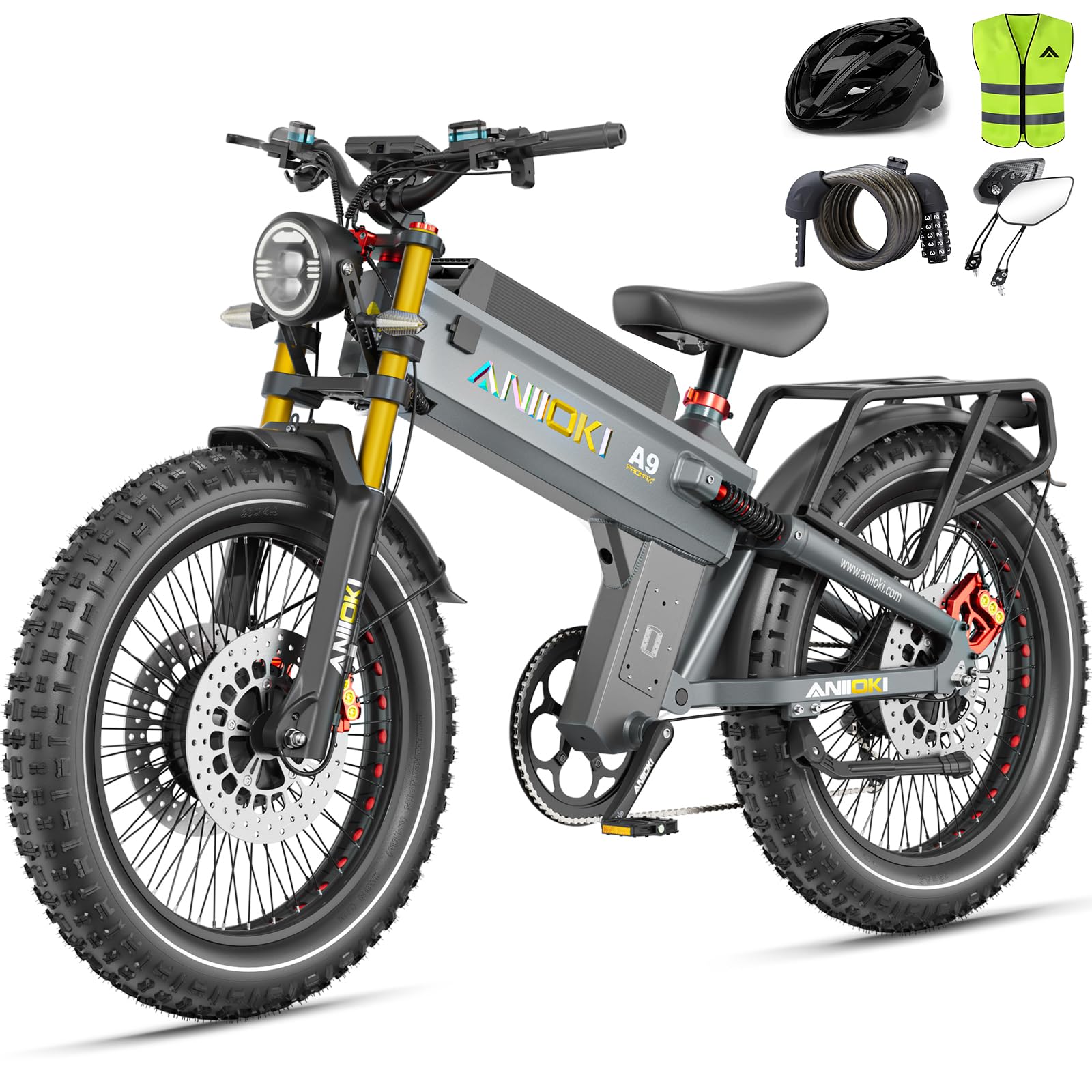 Aniioki A9 Pro Max electric bike in yellow