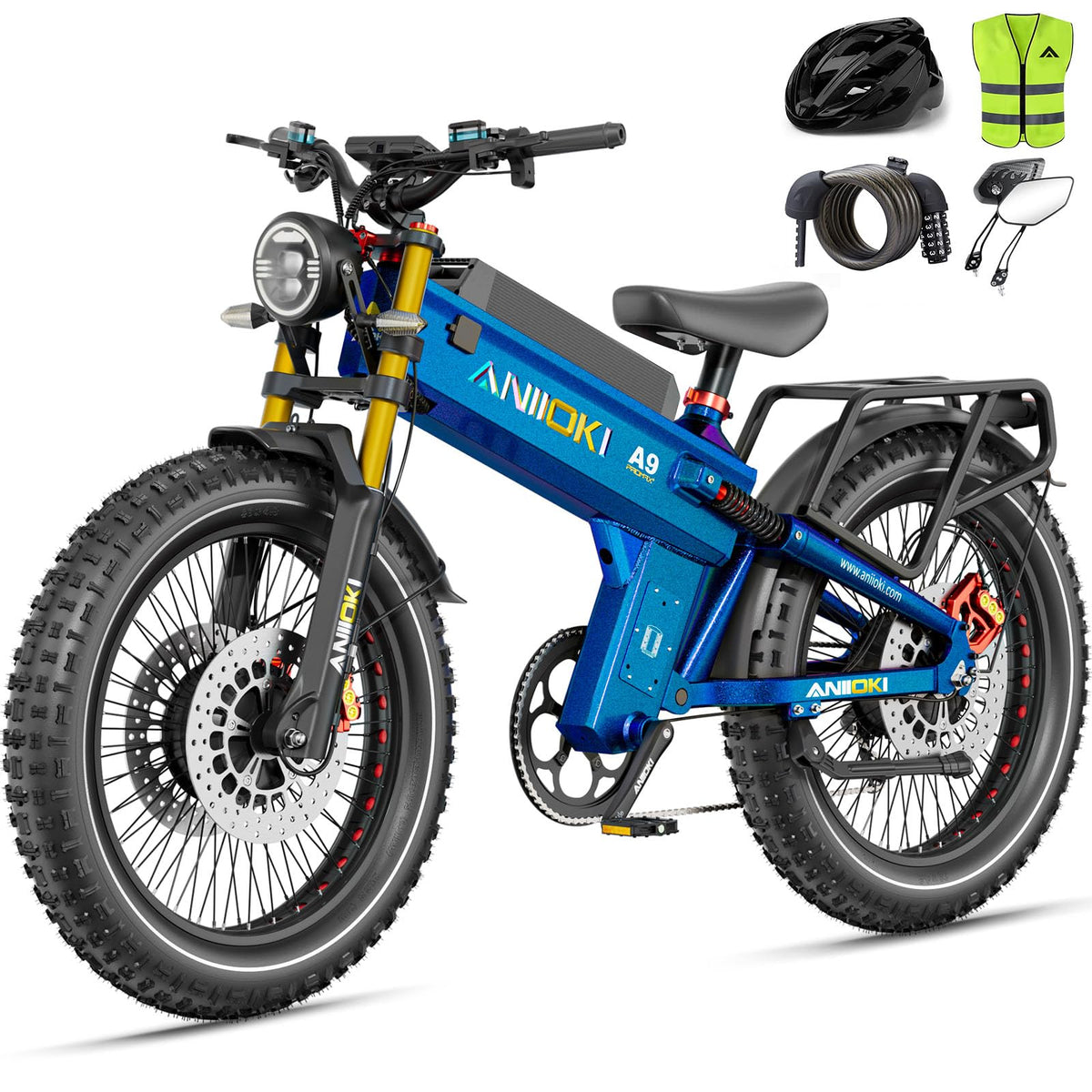 ANIIOKI A9 Pro Max handlebar and display detail