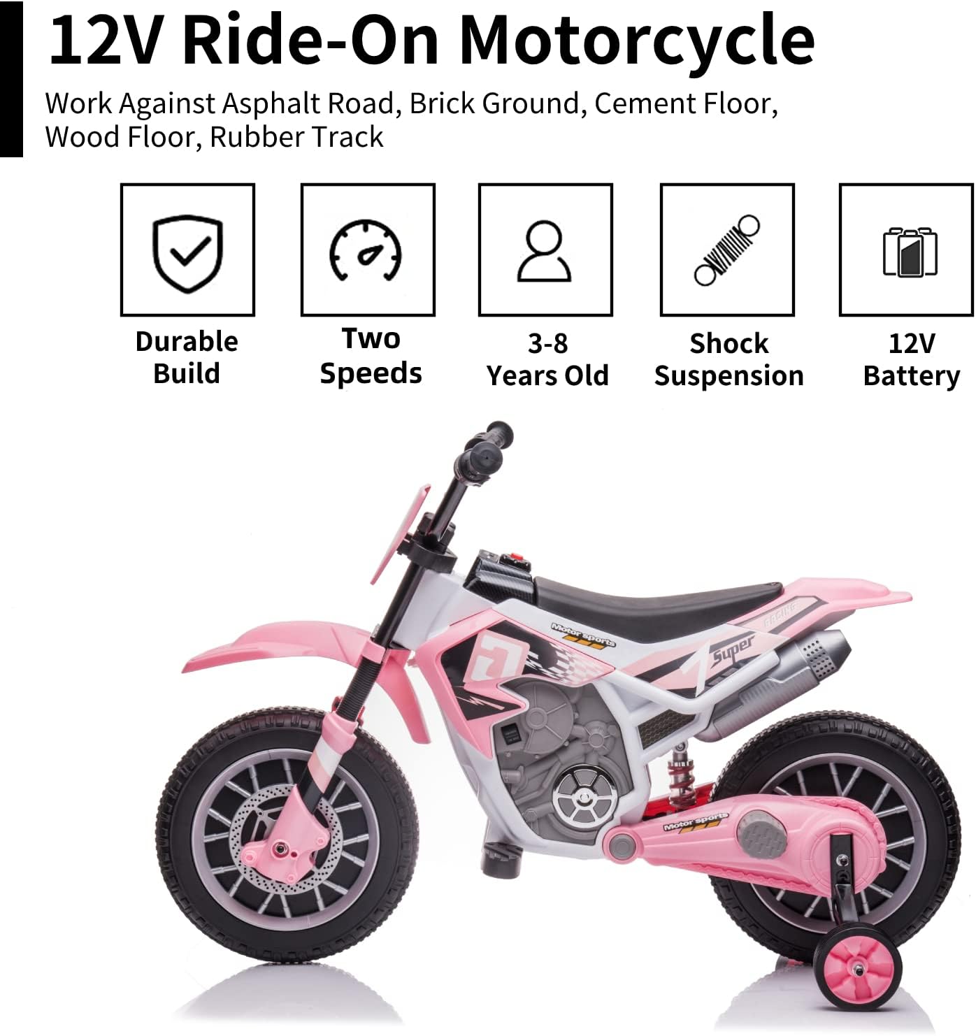 AOKOY kids dirt bike seat and frame detail