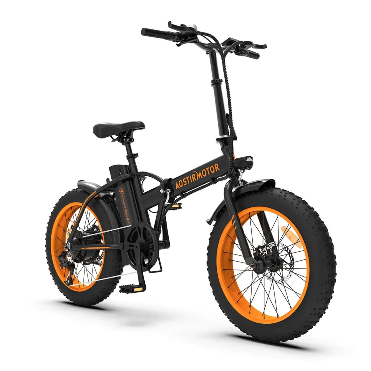AOSTIRMOTOR A20 folding fat tire e-bike in orange