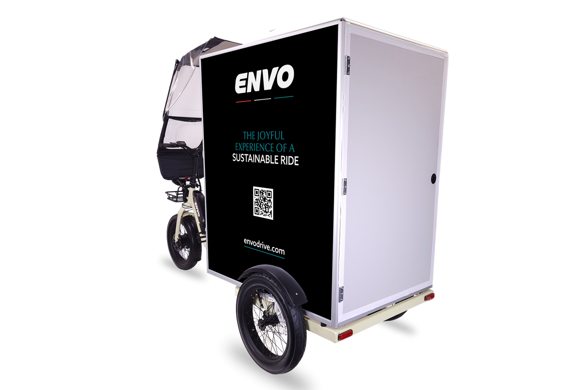 ENVO Cargo Trike rear cargo box corner with flap