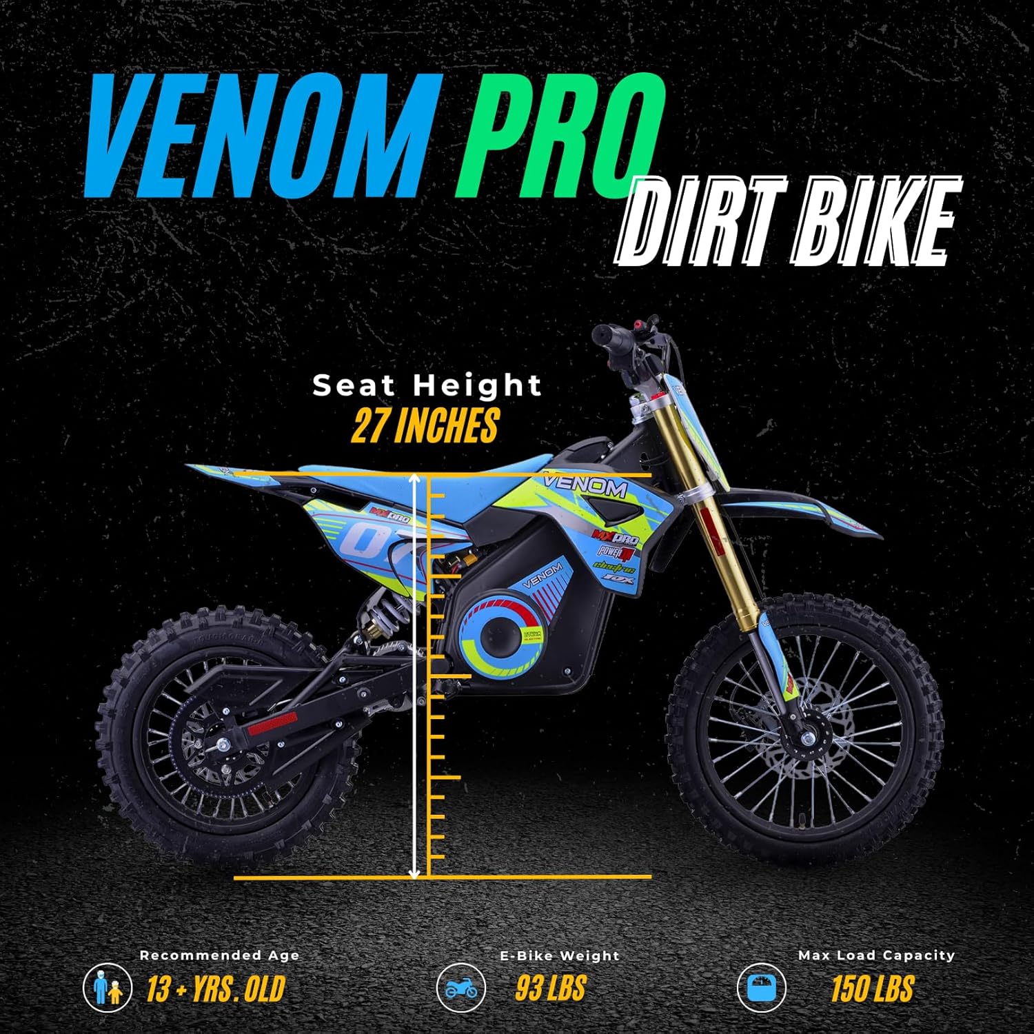 Front fork and suspension detail on the Belmonte Venom Pro