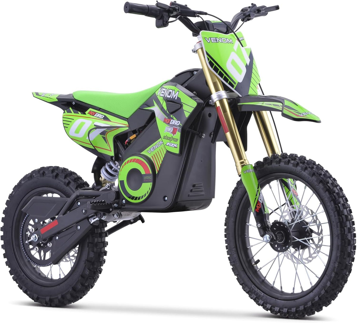 Handlebar and cockpit detail on the Venom Pro dirt bike