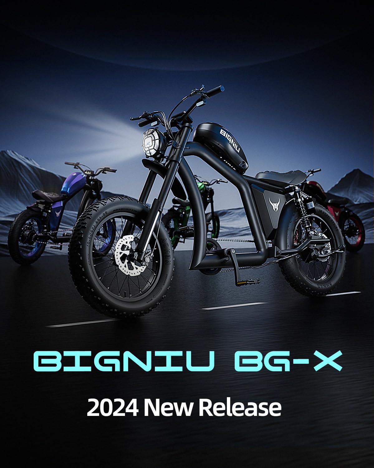 BIGNIU BG-X full side profile — long-range build with large battery integrated in the frame