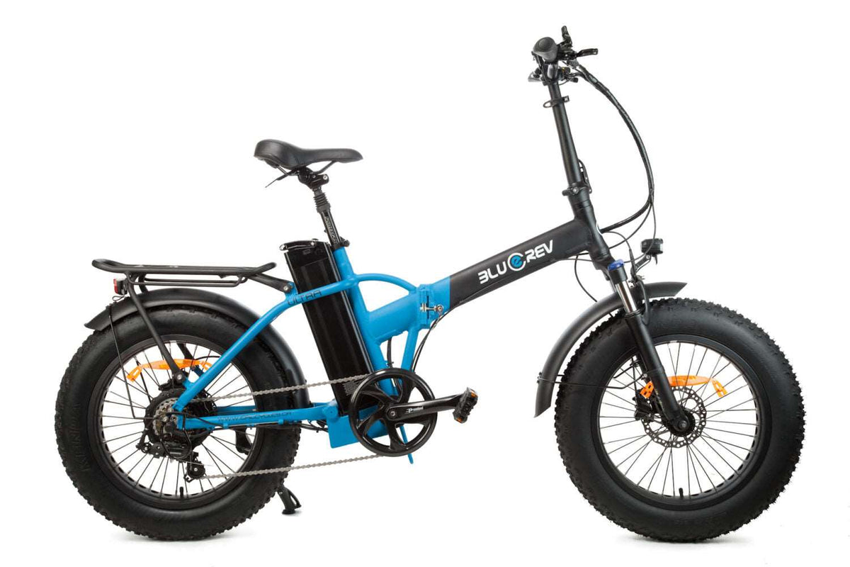Bluerev Ultra High-Step Folding Fat Tire E-Bike -Street Rides