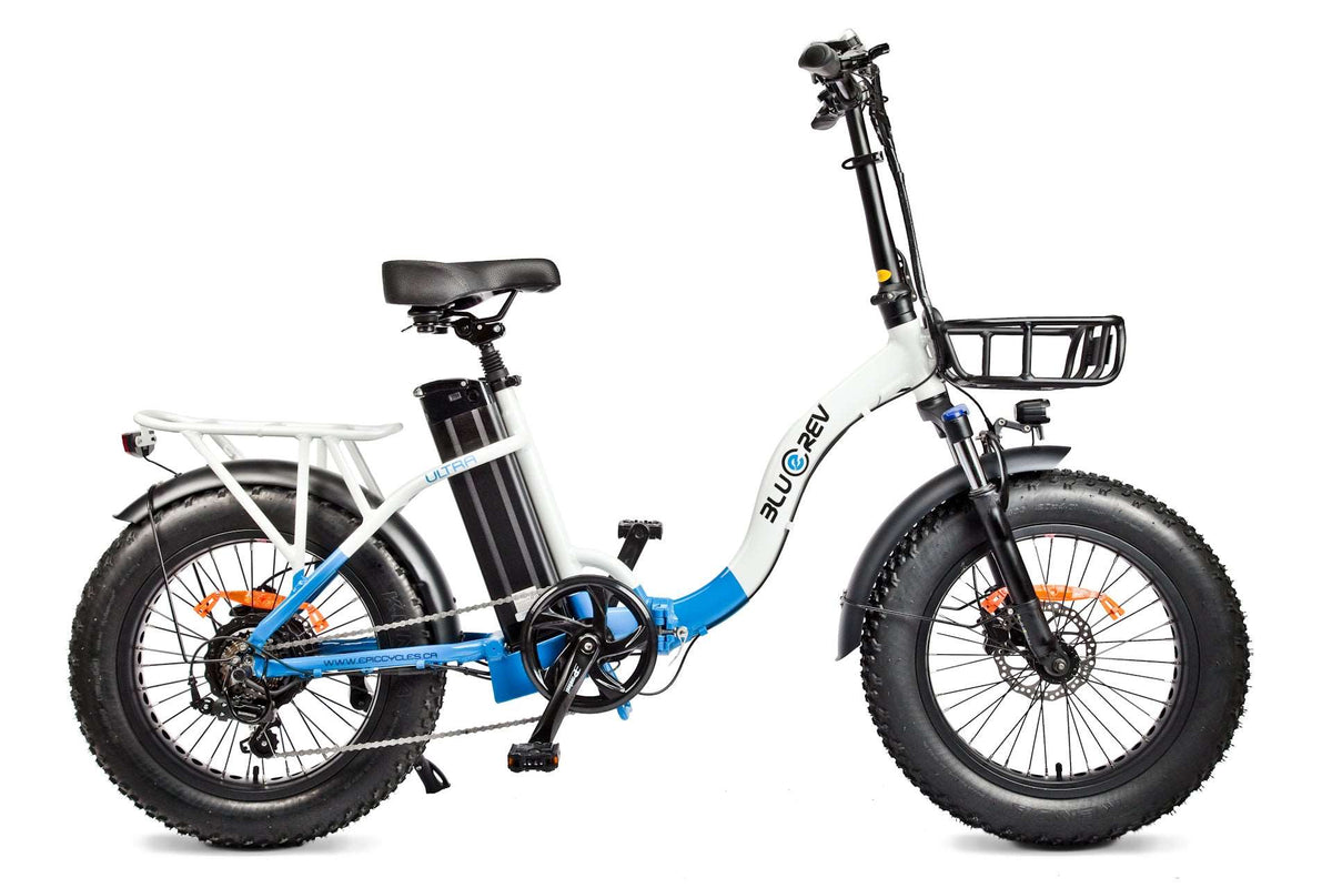 Bluerev Ultra Low-Step Folding Fat Tire E-Bike -Street Rides