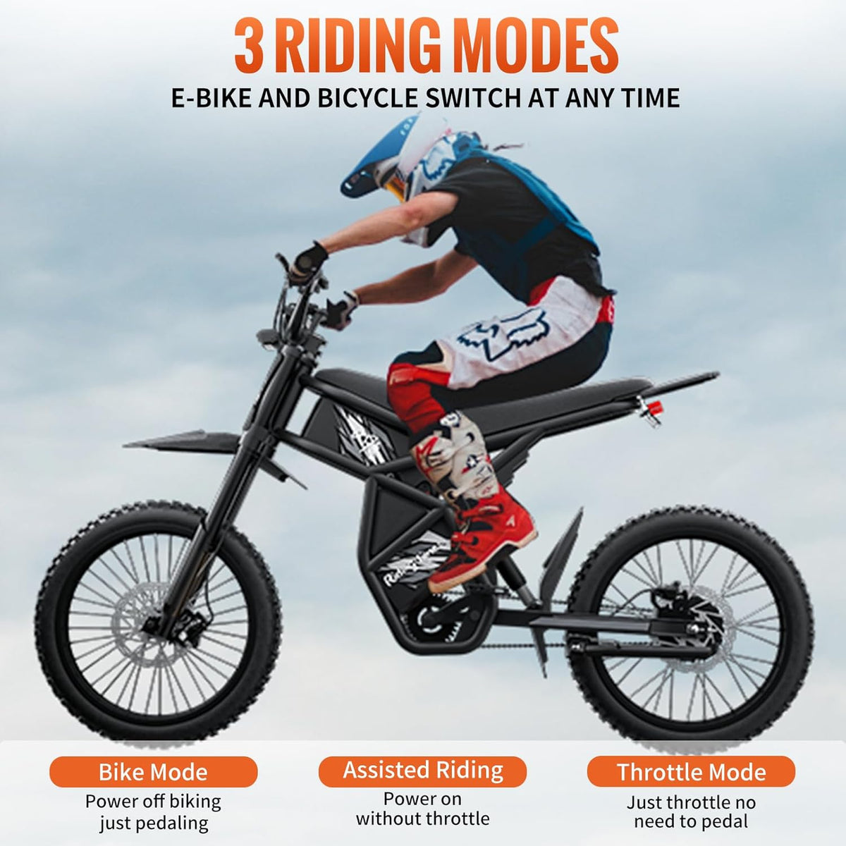 Knobby fat tire tread on the Bootime Model X