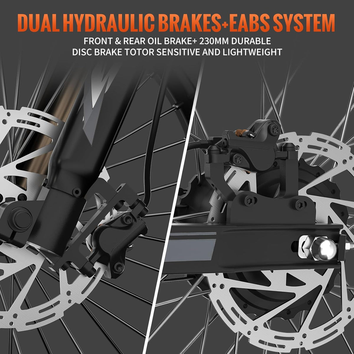 Front disc brake and fork on the Model X
