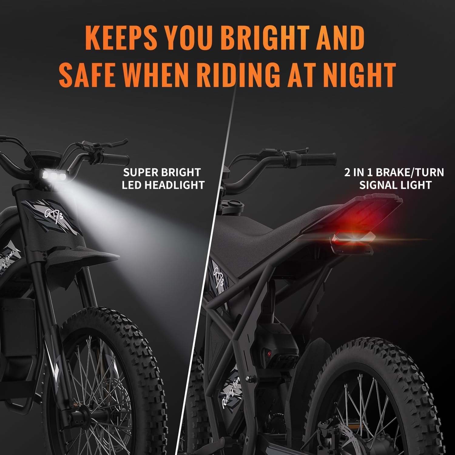 Bootime Model X photographed head-on, showing the headlight and forks