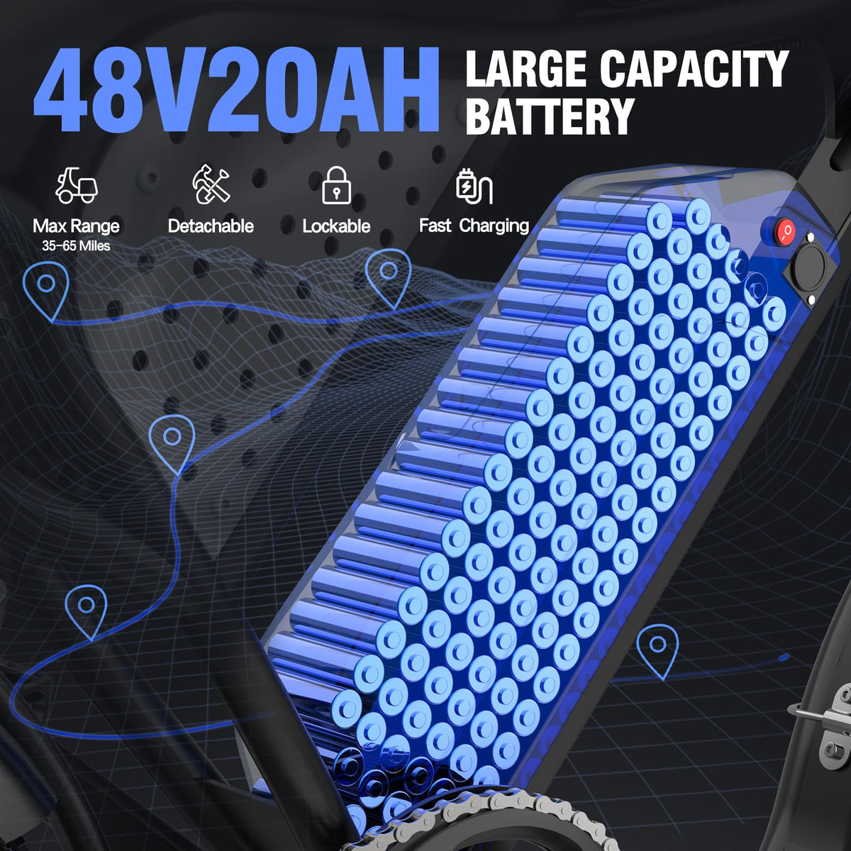 Bopzin 1000W bike side rear angle