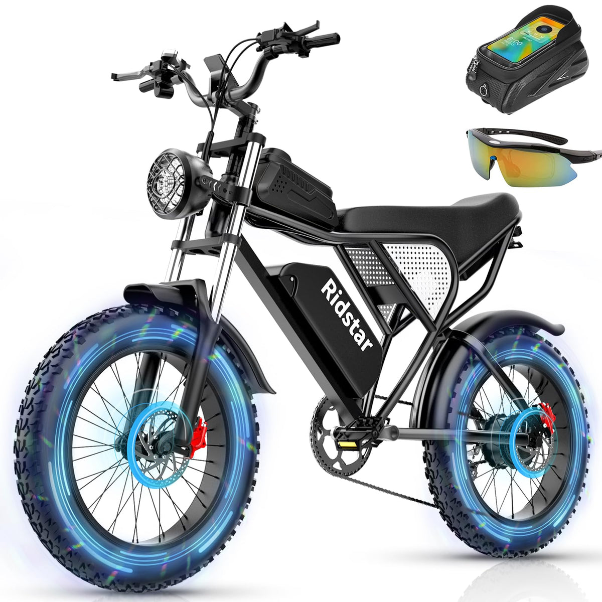 Bopzin 1000W fat tire e-bike side profile