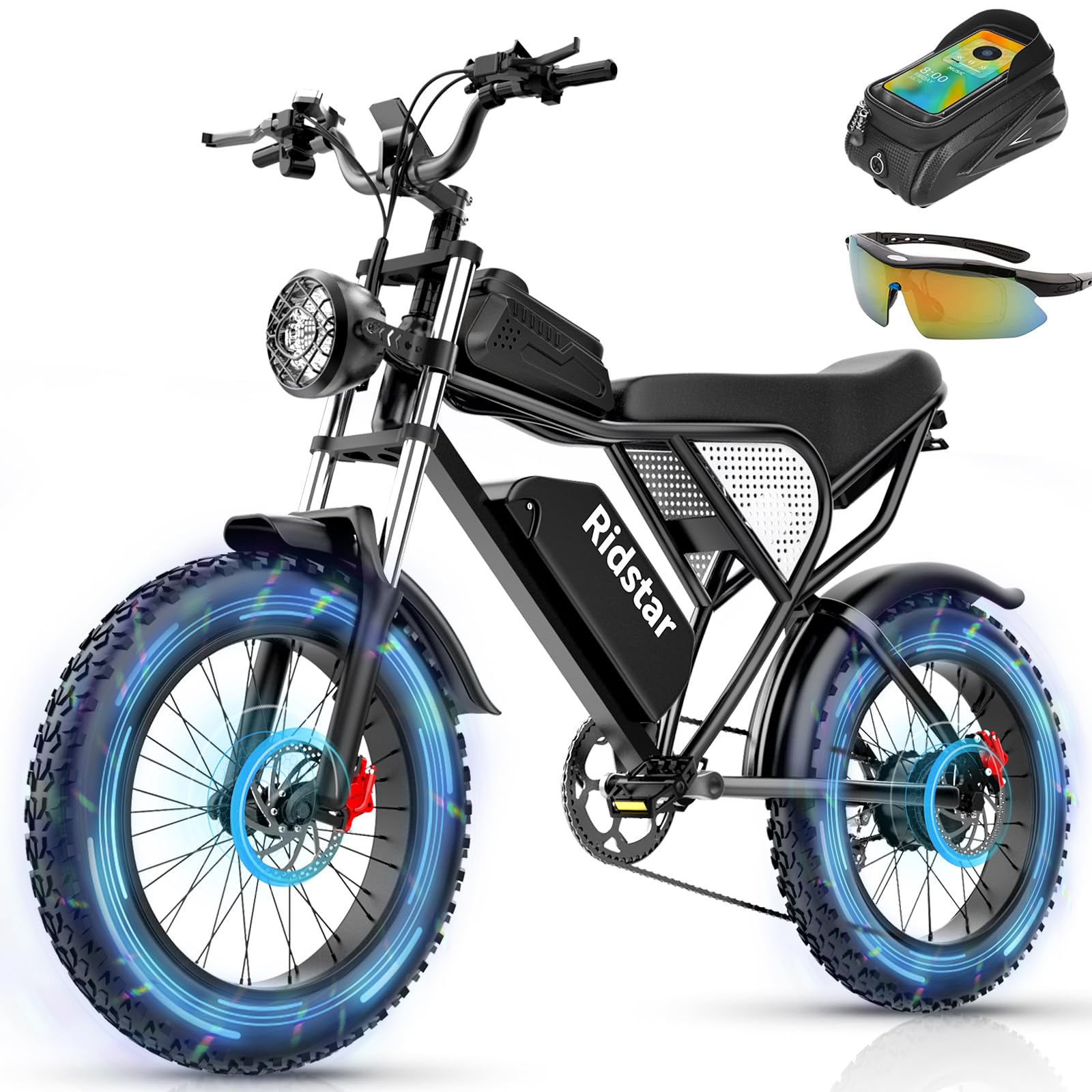 Bopzin 1000W fat tire e-bike front angle