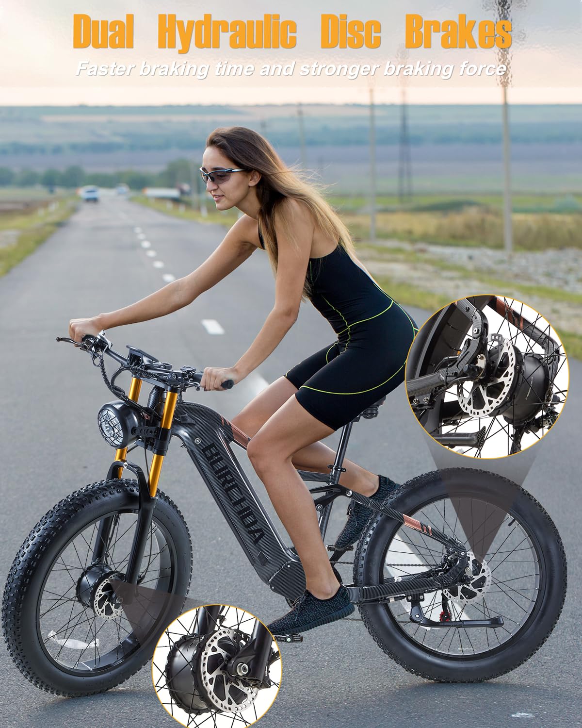 BURCHIN full suspension e-bike handlebar detail