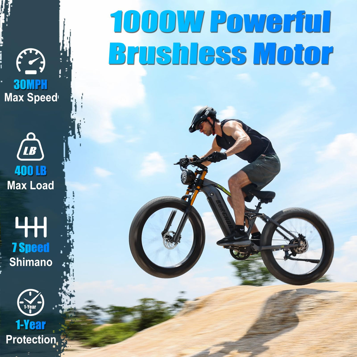 BURCHIN full suspension e-bike rear angle
