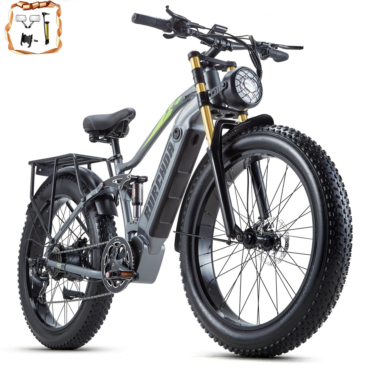 BURCHIN full suspension e-bike rear angle