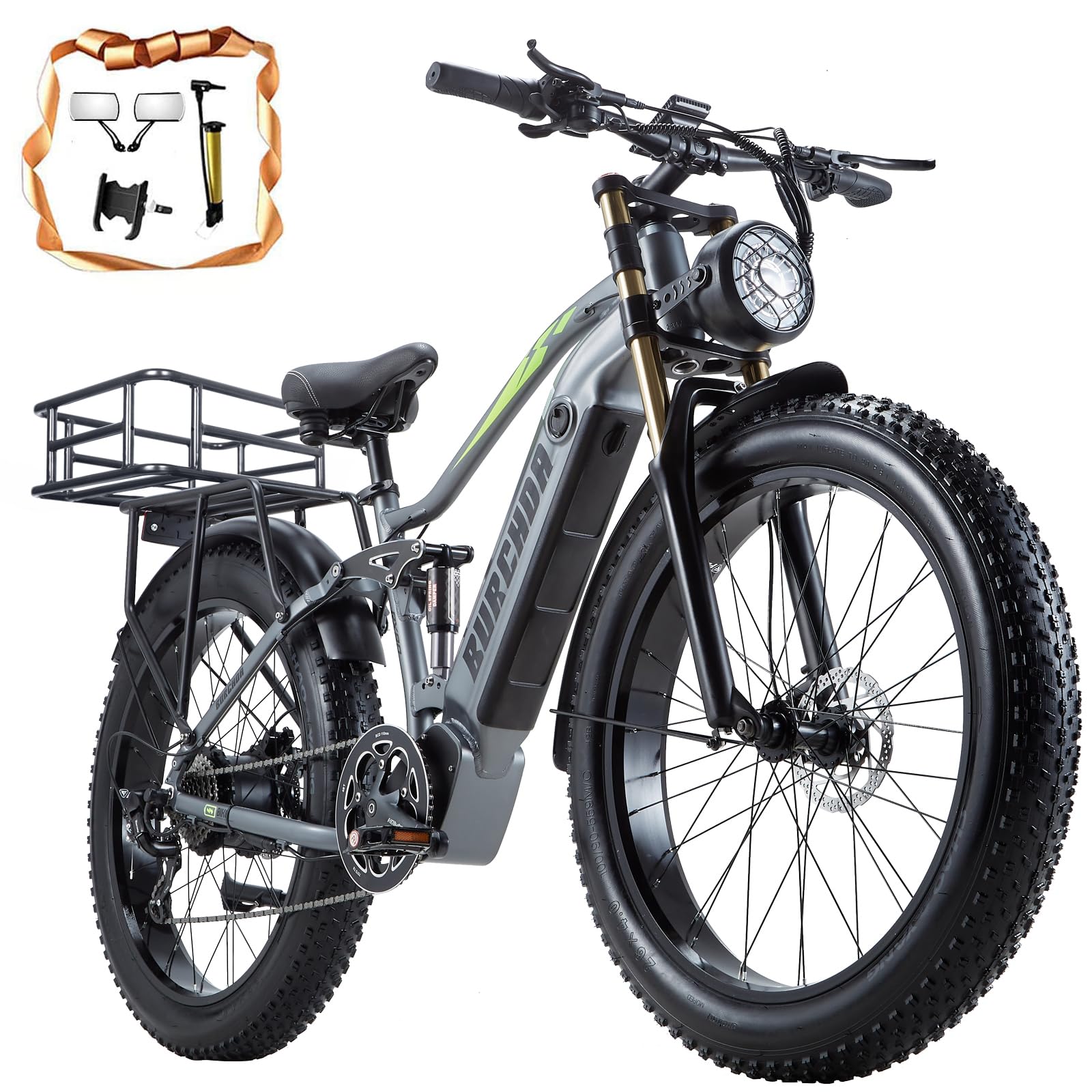 BURCHIN full suspension e-bike front view