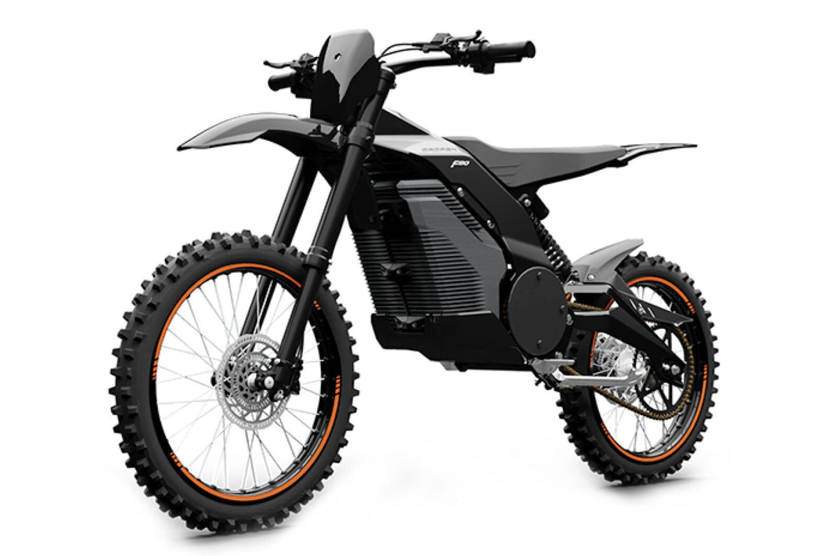 Caofen F80 Off-Road electric motorcycle Canada black side view