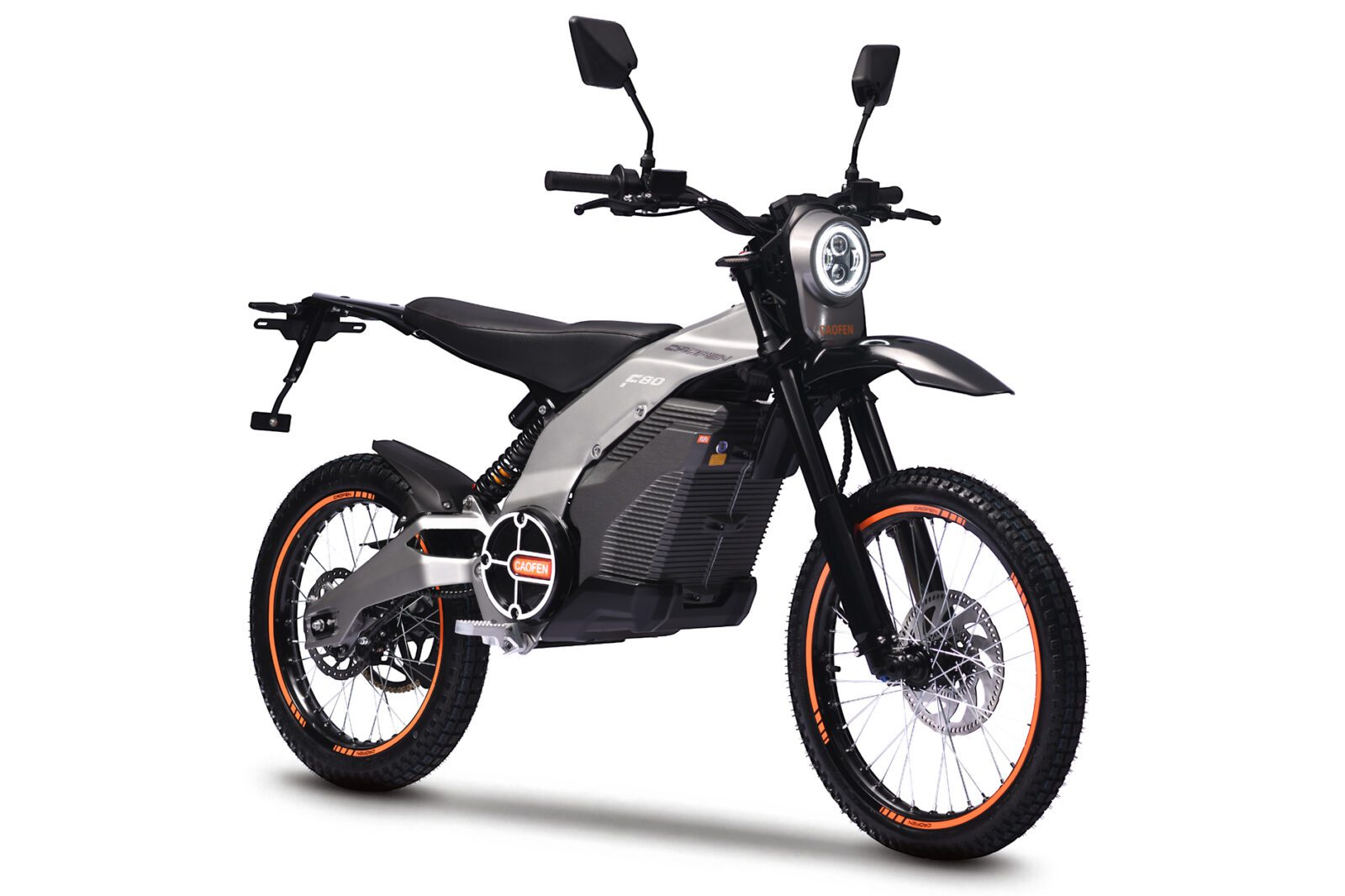 Caofen F80 electric motorcycle Canada off-road stance image