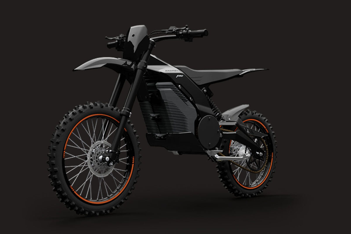 Caofen F80 Off-Road electric motorcycle Canada trail stance image