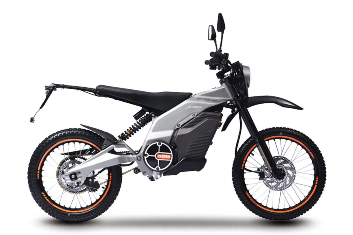 Caofen F80 On-Road electric motorcycle Canada three-quarter view