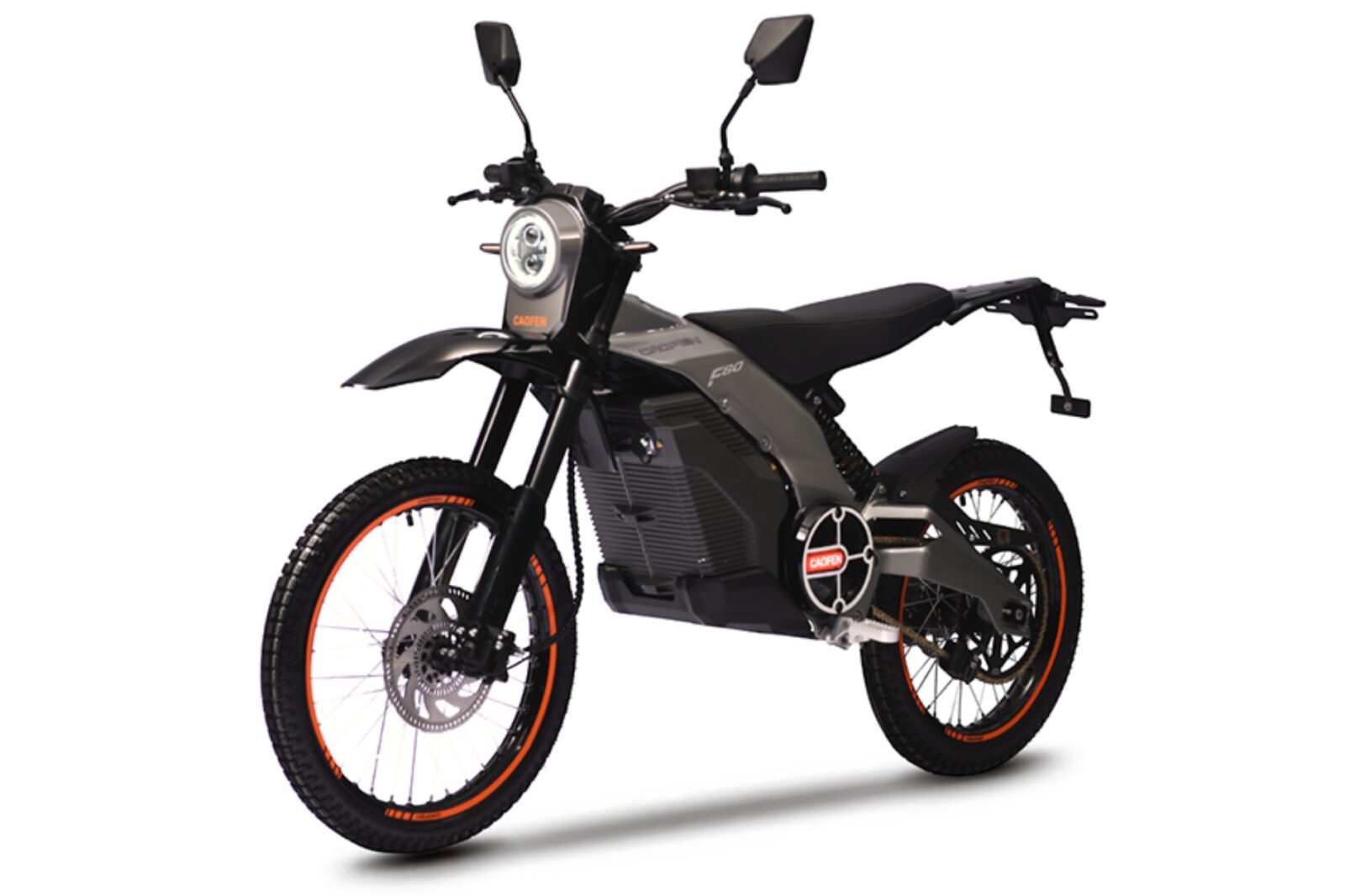Caofen F80 On-Road electric motorcycle Canada front stance image