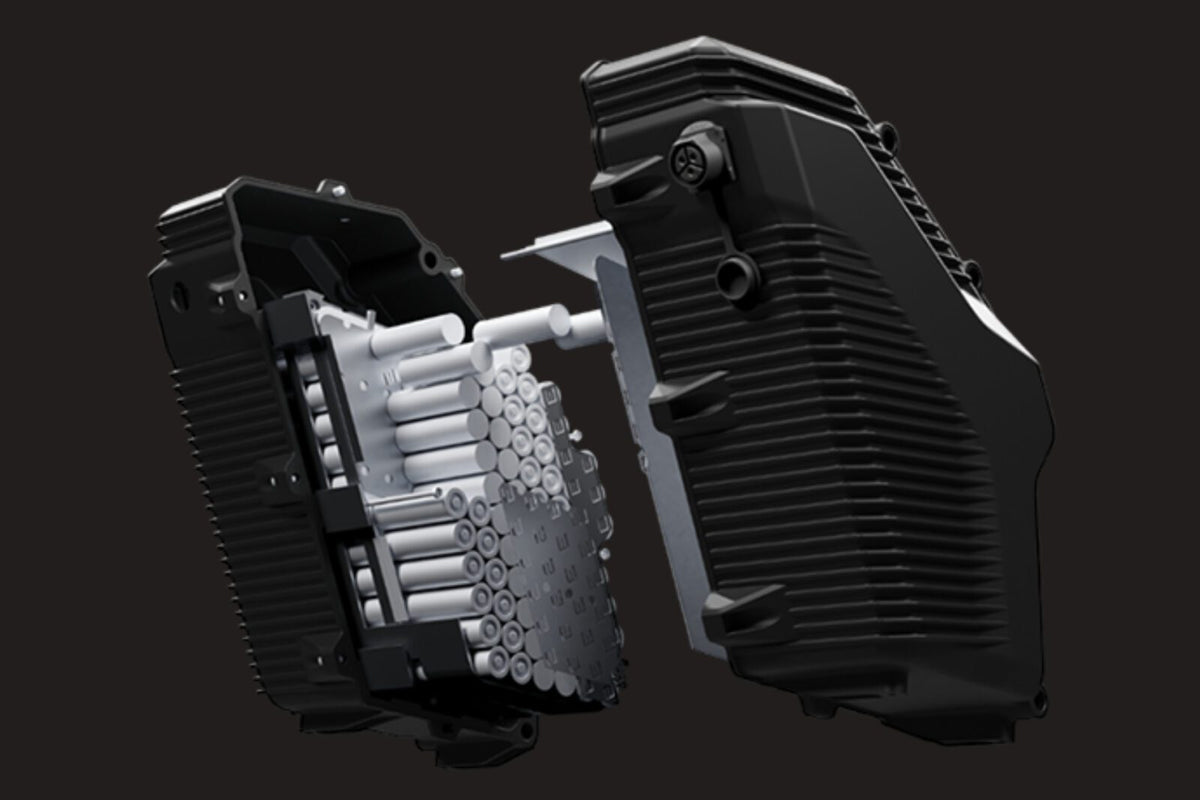 Caofen F80 electric motorcycle Canada battery detail