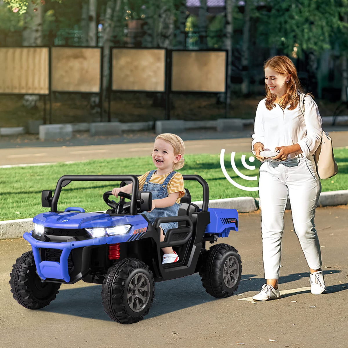 Costzon 2-seater ride-on car left side angle