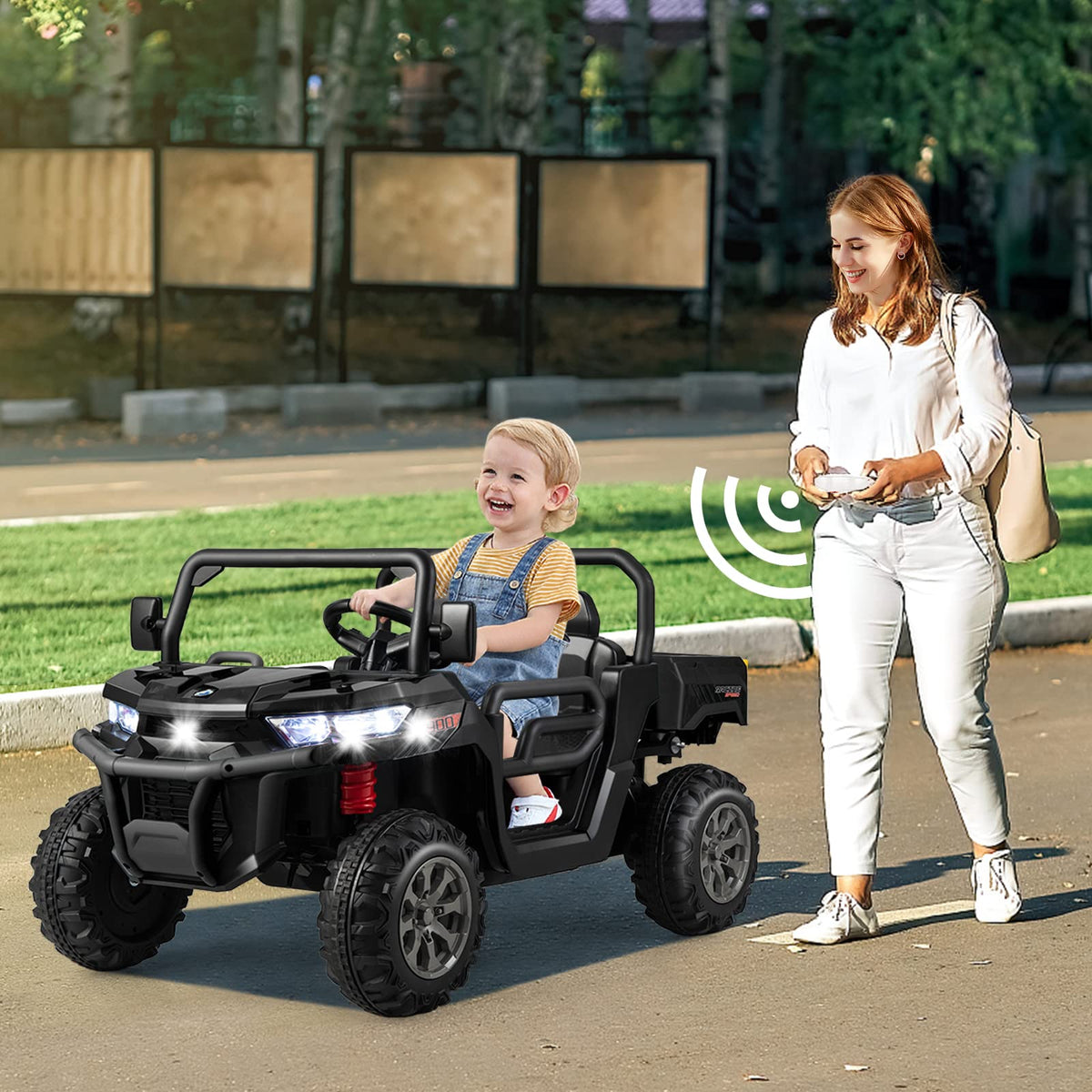 Costzon 2-seater ride-on car rear cargo view