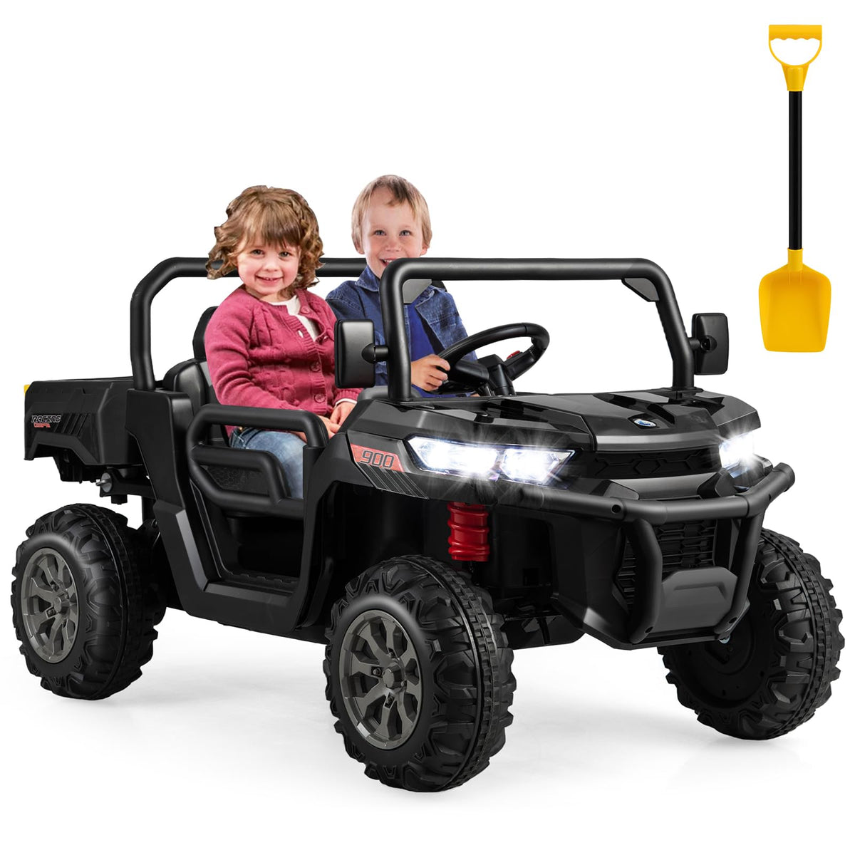 Costzon 2-seater ride-on car side cabin detail