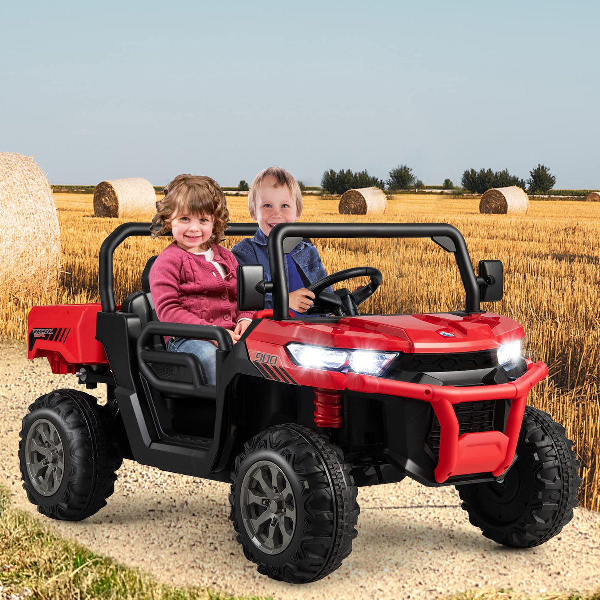 Costzon ride-on car suspension and wheel detail