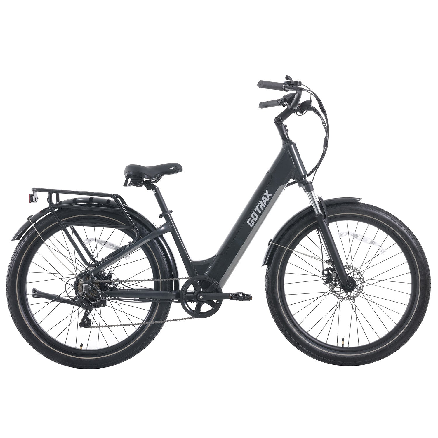 GOTRAX CTI2 step-thru electric bike FAQ image showing overall riding position