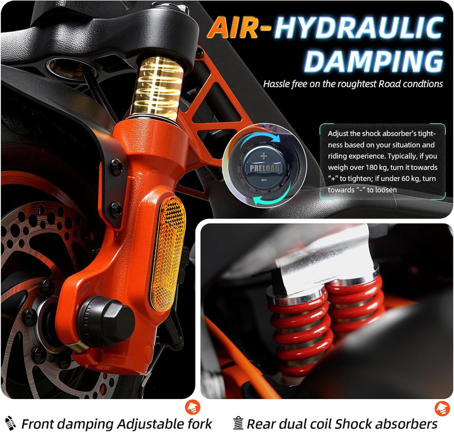 CUNFON RZ1000 Canada dual disc brake and wheel detail