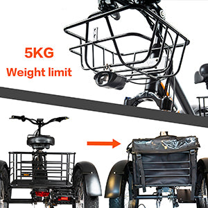 Storage Basket-DWMEIGI MG1703 750W Electric Trike - Street Rides