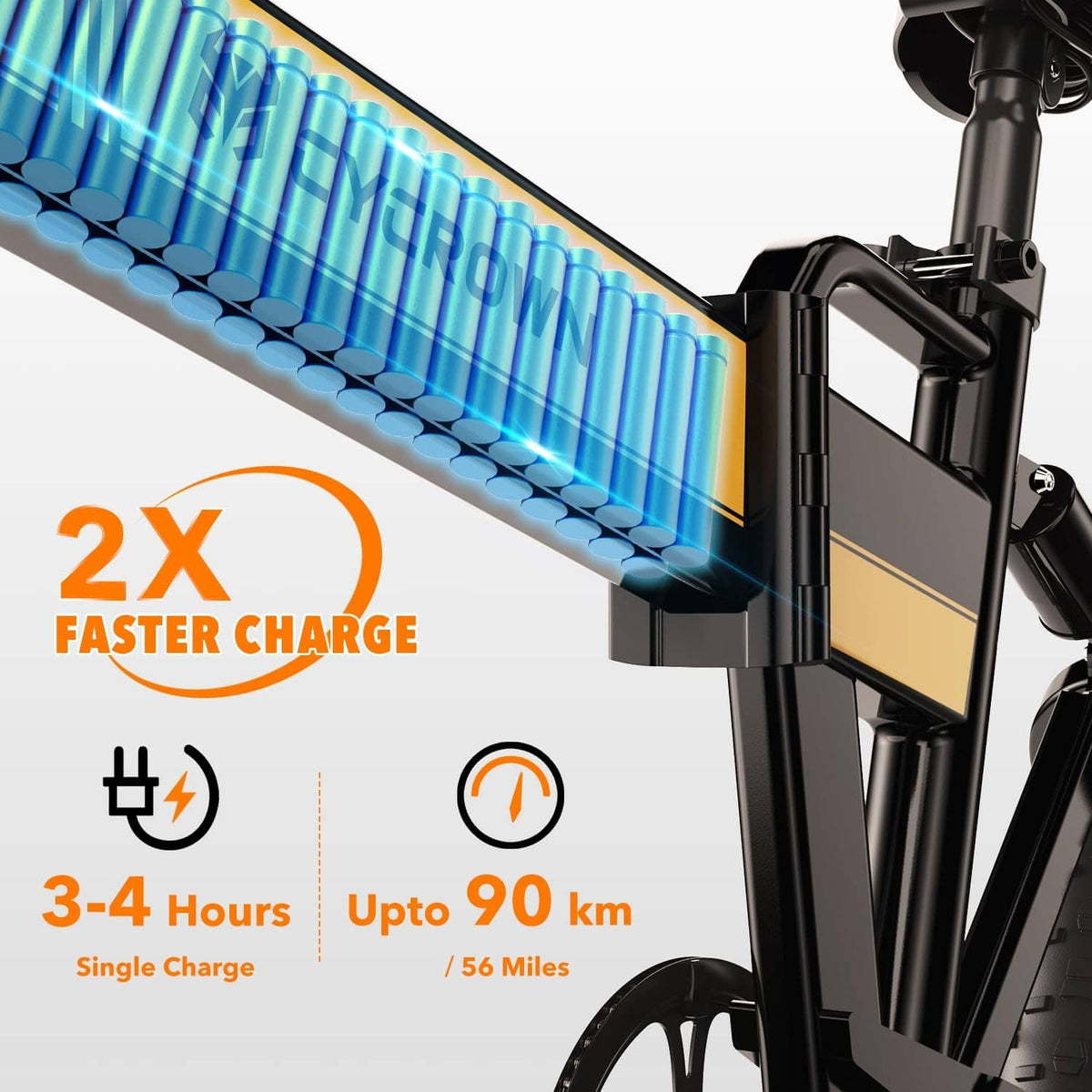 CYCROWN Knight front angle with 20-inch fat tire and LED headlight