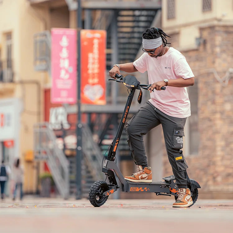 KuKirin G2 rider on G2 scooter