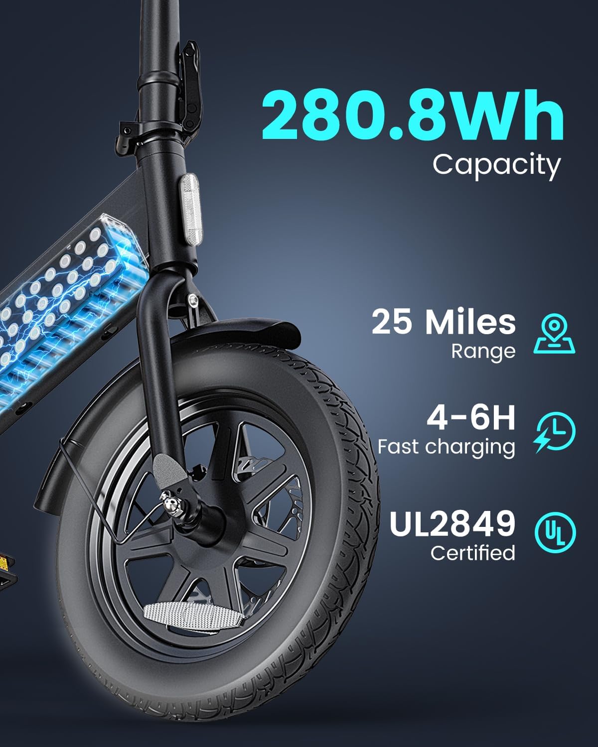 DYU D3F folding electric bike handlebar detail