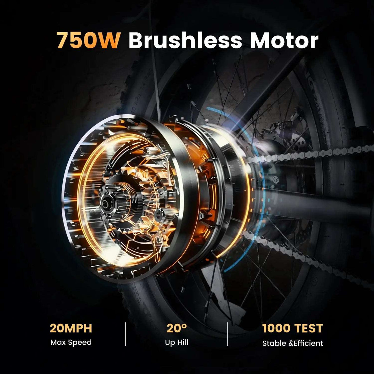 CycRun 750W Moped Style Electric Bike - Street Rides