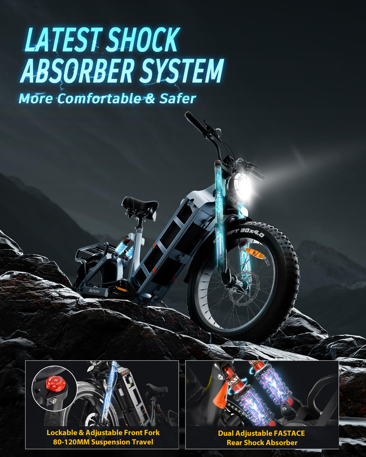 eAhora Juliet electric bike handlebar detail