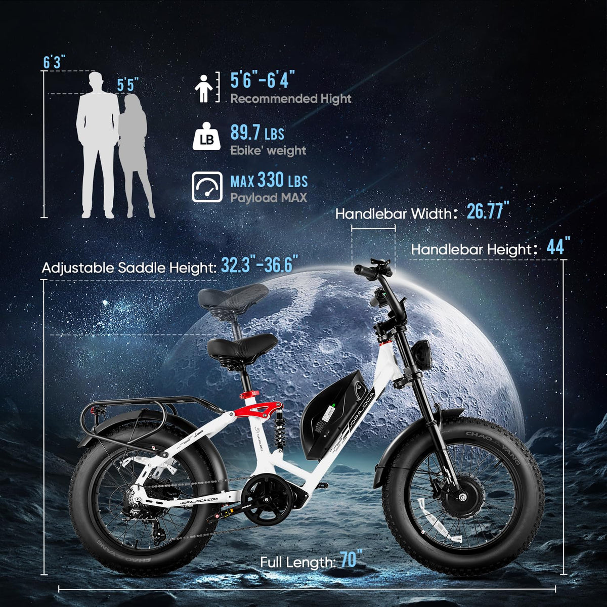 View of Eahora Luna electric bike battery and frame detail
