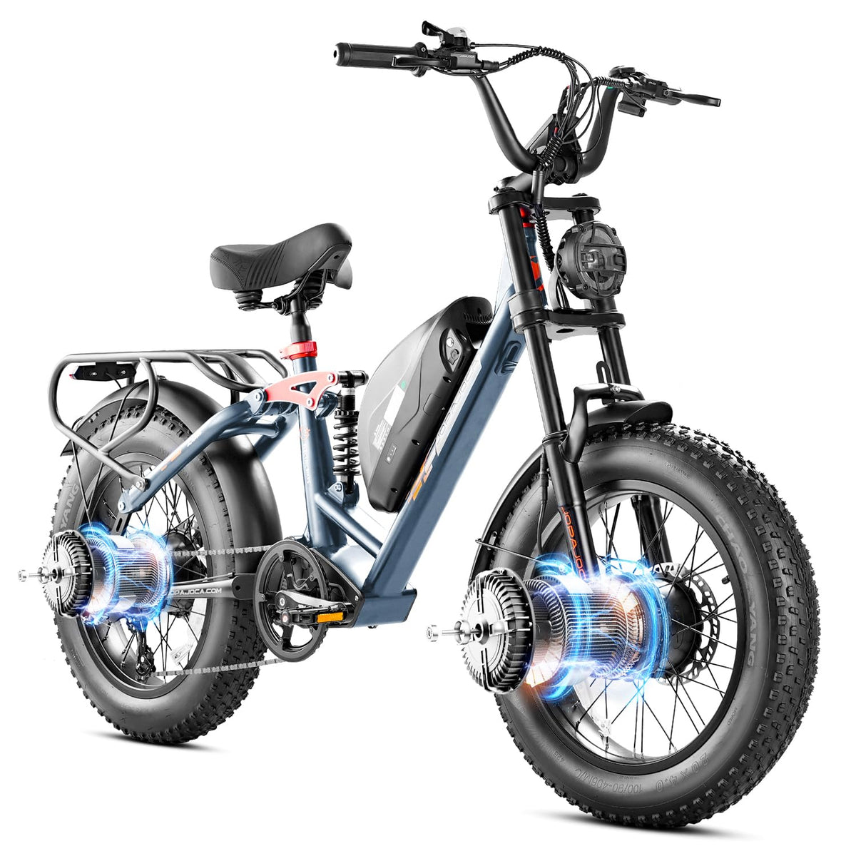 View of Eahora Luna electric bike front wheel close-up