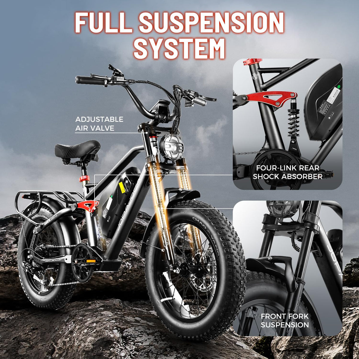 Eahora Luna electric bike front wheel close-up