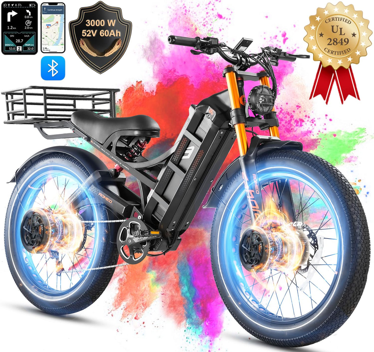 Rear three-quarter angle of the Eahora Romeo Pro 1200W