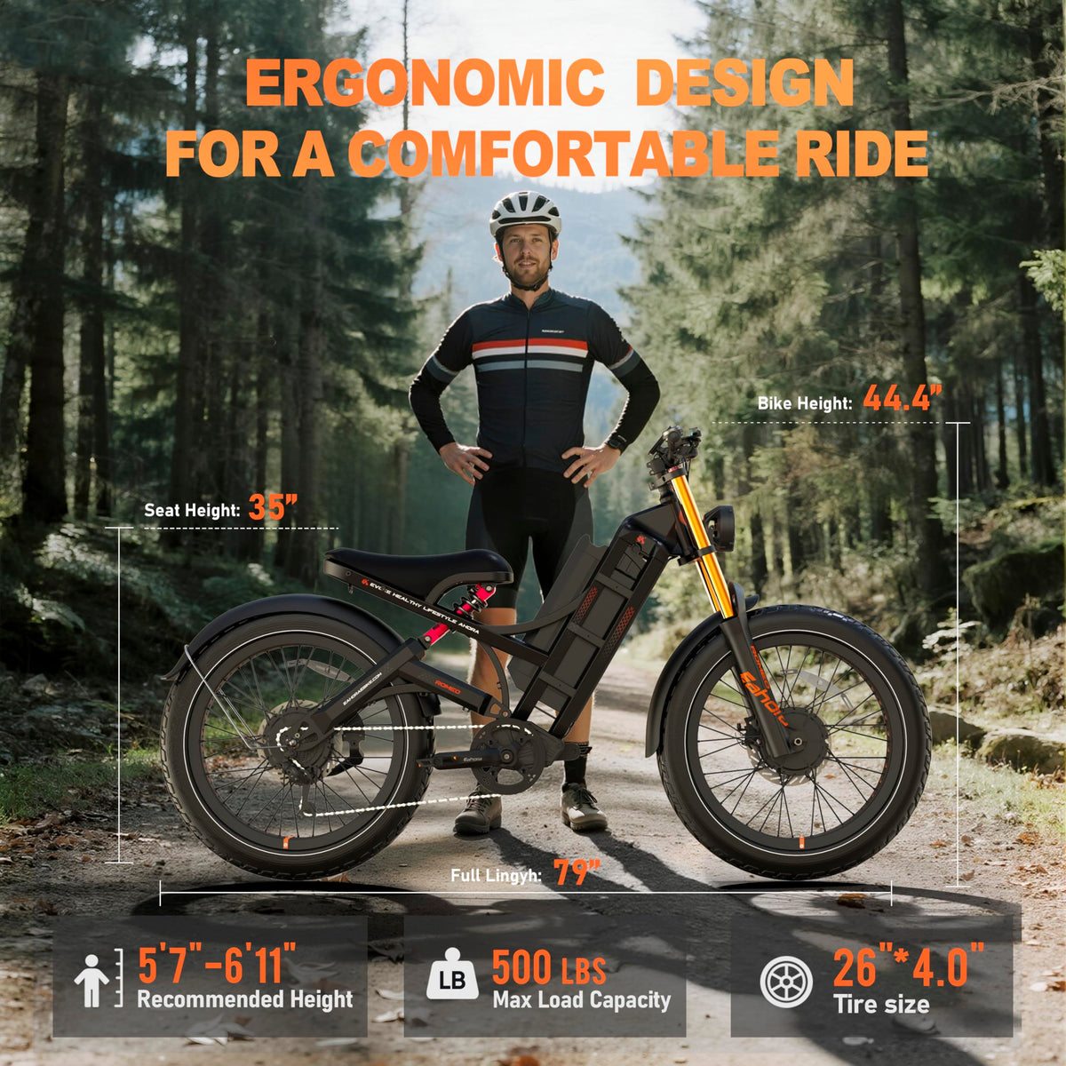Eahora Romeo Pro 500W all-terrain e-bike rear cargo view