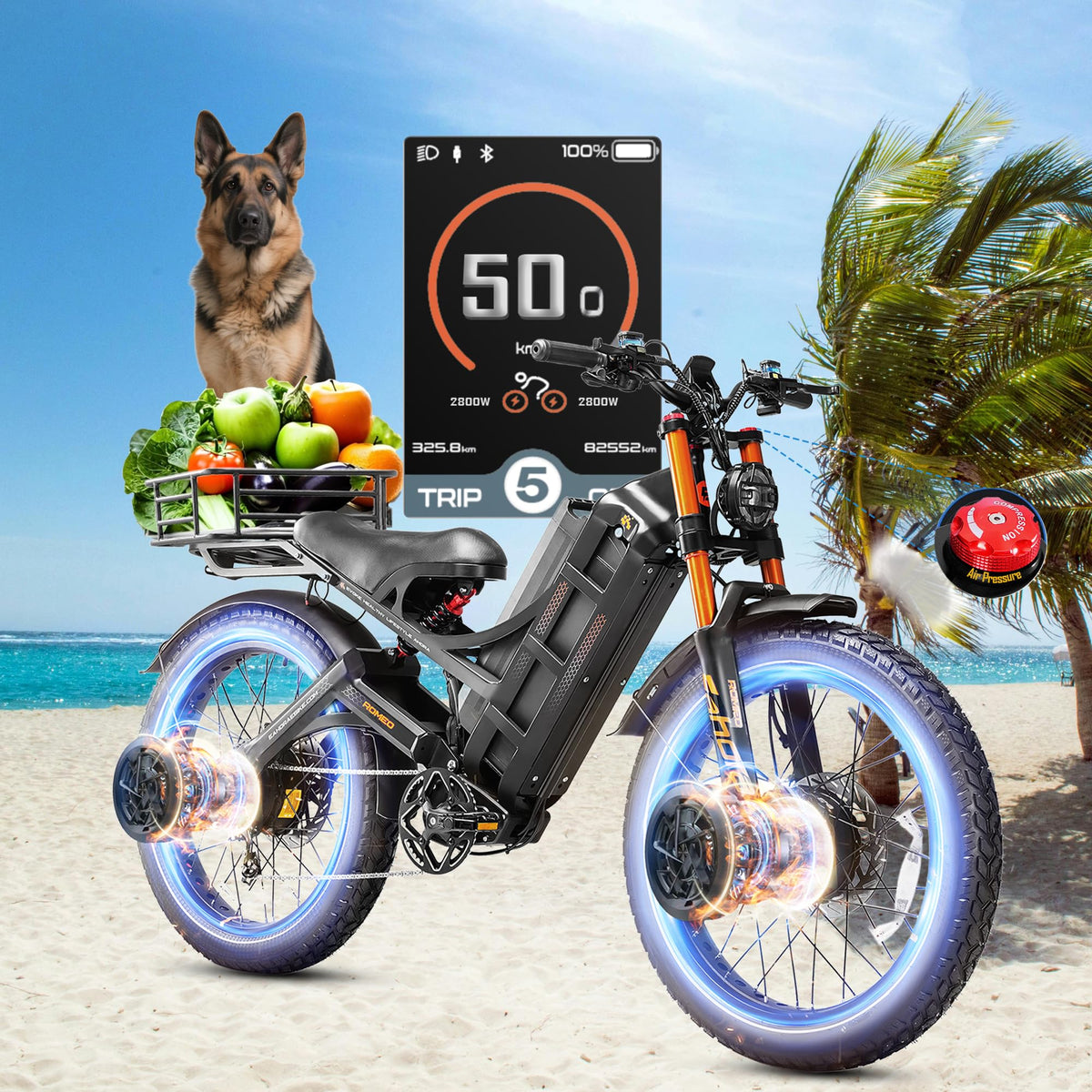 Eahora Romeo Pro 500W all-terrain e-bike riding view
