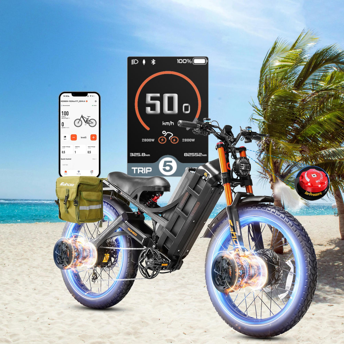 Eahora Romeo Pro 500W all-terrain e-bike three-quarter view