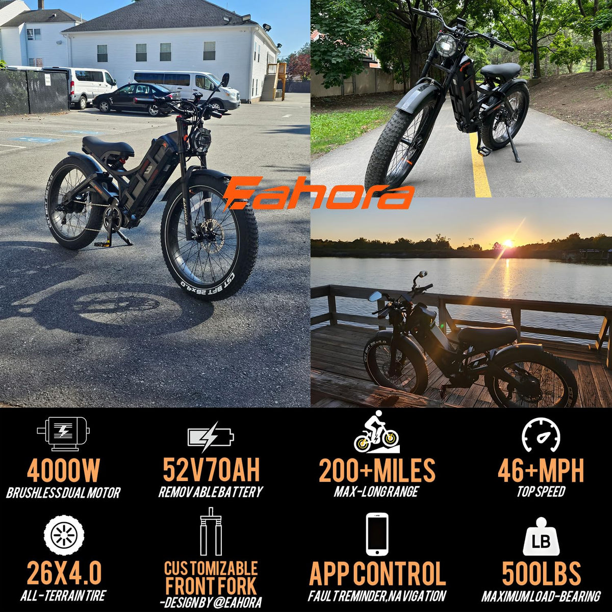 Eahora Romeo Pro 500W front three-quarter view