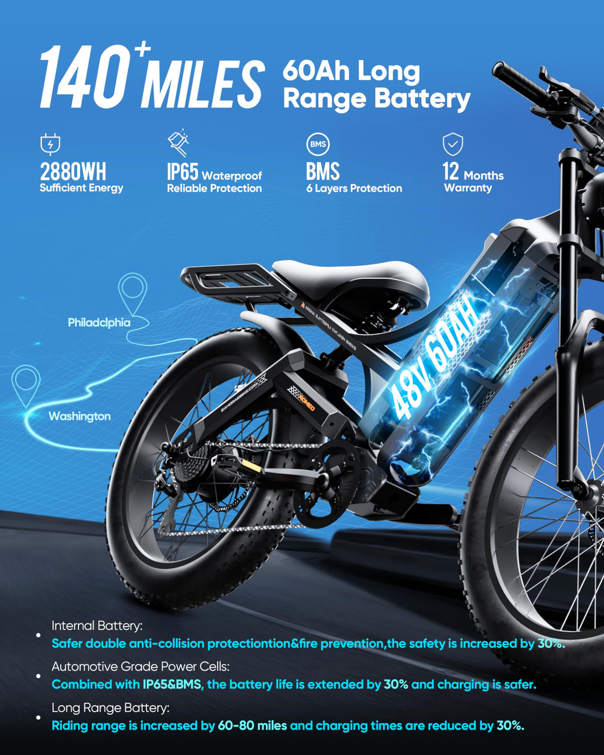 Eahora Romeo Pro electric mountain bike three-quarter view